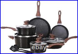 Kitchen Academy 12 Piece Nonstick Pots and Pans Set, Induction Cookware Set, Coo
