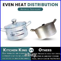 Kitchen King Pots and Pans Cookware Set with Lids Induction Compatible