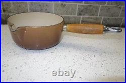 LE CREUSET Cast Iron 5 Saucepan Set. Hazel Nut Brown. Used LE CREUSET