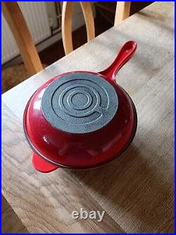 LE CREUSET Cast Iron Marmitout 3 in 1 Saucepan Frying Pan 18 Cerise Red