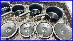 Le Creuset Cast Iron Black Pan Set (Large & Small) with Handles and Lids