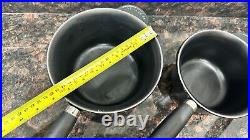 Le Creuset Cast Iron Black Pan Set (Large & Small) with Handles and Lids