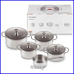 Le Creuset Signature Stainless Steel 5-Piece Cookware Set Customer Return