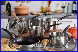 Meyer Stainless Steel Pan Set of 5 Induction Hob Suitable Pots and Pans Set w