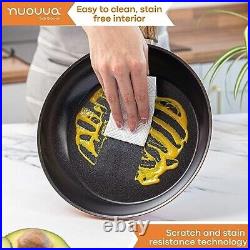 Non-Stick Induction Pots and Pans Set 15Pcs, Kitchen Cookware with Lids -Nuovva