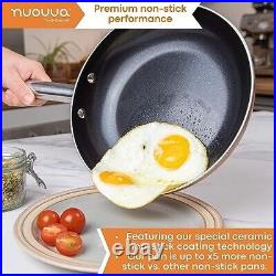 Non-Stick Pots Induction Hob Pots Set 8pcs Kitchen Cookware with Lids Nuovva