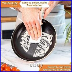 Non-Stick Pots Induction Hob Pots Set 8pcs Kitchen Cookware with Lids Nuovva