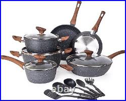 Non Stick Pots and Pans Set Induction Hob 15pcs 15pcs, Marble