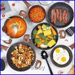 Non Stick Pots and Pans Set Induction Hob 15pcs 15pcs, Marble