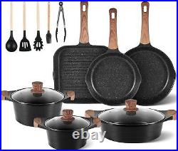 Non Stick Pots and Pans Set, Induction Hob Pan 14 Variety Pack