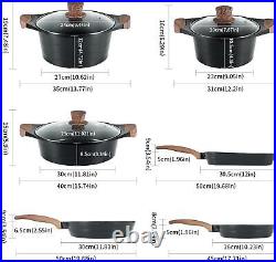 Non Stick Pots and Pans Set, Induction Hob Pan 14 Variety Pack