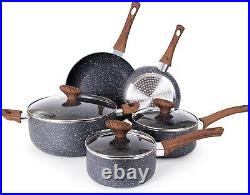 Hausfrau Induction Pots and Pans Set Nonstick, 8pcs Kitchen