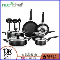 Pots and Pans Set 13Pcs Kitchen Cookware with Lids Non-Stick Induction NutriChef