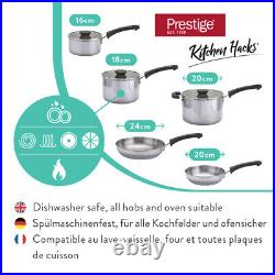 Prestige Kitchen Hacks Pots & Pans Set Stainless Steel 5 Piece Sturdy Cookware