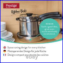 Prestige Kitchen Hacks Pots & Pans Set Stainless Steel 5 Piece Sturdy Cookware