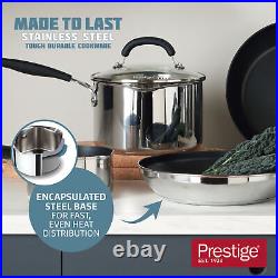 Prestige Made to Last Cookware Set, Stainless Steel, Straining Lids, Induction