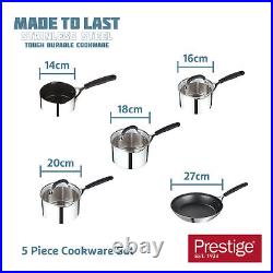 Prestige Made to Last Cookware Set with Soft Grip Silicone Handles Pack of 5