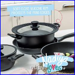 Prestige Stackable Pots and Pans Set, Non Stick Induction Dishwasher Safe, 4 Pce