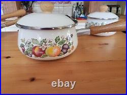 Rare Johnson Brothers Swan Fresh Fruit Set Of 3 Saucepans Lids & Frying Pan