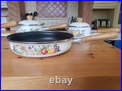 Rare Johnson Brothers Swan Fresh Fruit Set Of 3 Saucepans Lids & Frying Pan