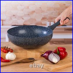 Russell Hobbs Cookware Pot Pan Set 5 Piece Stock Pots & Saucepans Blue Marble
