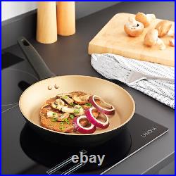 Russell Hobbs Pan Set Bamboo Chopping Board Non-Stick Induction Opulence Gold