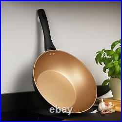 Russell Hobbs Pan Set Bamboo Chopping Board Non-Stick Induction Opulence Gold