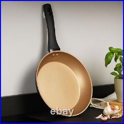 Russell Hobbs Pan Set Frying Pan Stir Fry Griddle Non-Stick Induction Black/Gold