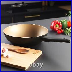 Russell Hobbs Pan Set Frying Pan Stir Fry Griddle Non-Stick Induction Black/Gold