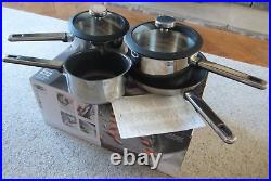 STELLAR SLB2, Stay Cool 4 Piece Draining Saucepan Set, Non-Stick, All Hobs + Box