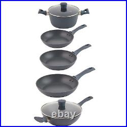 Salter 5 Piece Pan Set Non-Stick Cookware Frying Pans Stockpot Wok Induction