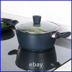 Salter 5 Piece Pan Set Non-Stick Cookware Frying Pans Stockpot Wok Induction