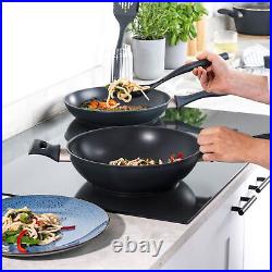 Salter 5 Piece Pan Set Non-Stick Cookware Frying Pans Stockpot Wok Induction