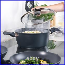 Salter 5 Piece Pan Set Non-Stick Cookware Frying Pans Stockpot Wok Induction