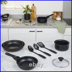 Salter Clip & Cook Kitchen Set 14 Piece with Pans Utensils 2 Removable Handles