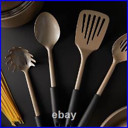 Salter Set 10 Piece Saucepans Frying Pans Baking Trays Utensils Non-Stick Gold