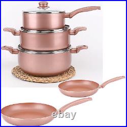 Saucepan Set Non Stick Frying Pans with Lids for Electric Gas Induction Hob