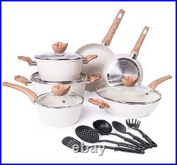 Set of Pan and Pots 15Pcs, non-stick, Induction-compatible and Durable Nuovva