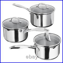 Stellar 7000 S7A1D Set of 3 Stainless Steel Draining Pans 16,18,20cm Induction