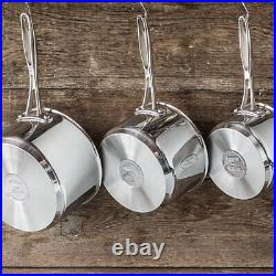 Stellar 7000 S7A1 Set of 3 Stainless Steel Saucepans & Lids 16,18,20cm Induction