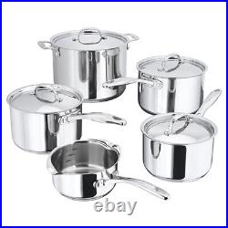 Stellar 7000 S7F4 Set of 5 Stainless Steel Pans Induction Dishwasher Safe