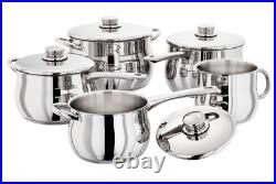 Stellar Saucepan Set 1000 5 Piece Deep Stockpot Stainless Steel Induction Ready