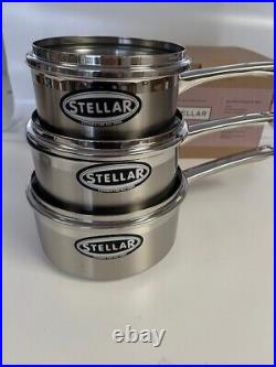 Stellar Saucepan Set 4 Piece For all Hobs 16,18 & 20cm Saucepan &20cm Frying Pan