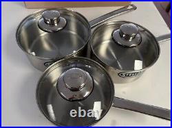 Stellar Saucepan Set 4 Piece For all Hobs 16,18 & 20cm Saucepan &20cm Frying Pan