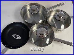 Stellar Saucepan Set 4 Piece For all Hobs 16,18 & 20cm Saucepan &20cm Frying Pan