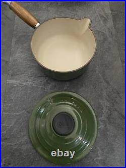 Superb Set of 5 Le Creuset Green Saucepans Cast iron pans (5GREEN1)