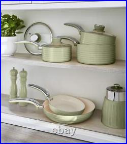 Swan Retro 5 Piece Pan Set Green. Vintage Kitchen Cookware. 2 Year Guarantee