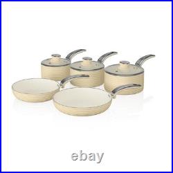 Swan SWPS5020CN Retro 5 piece CREAM Induction Pan Set