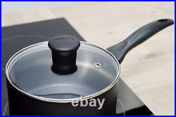 Tefal Induction G155S344 3-Piece Saucepan Set With Glass Lids Black