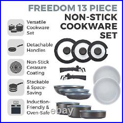 Tower 13pc Cookware Set with Ceramic Non-Stick Grey, Freedom Range, T800200